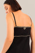 Embroidered long sleeveless dress with pockets